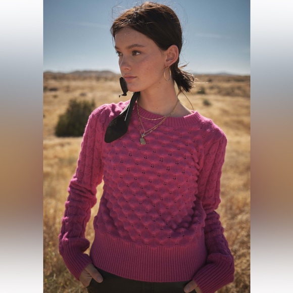 37 Chic Soft Two Tone Textured Sweater Top - Picture 3 of 7